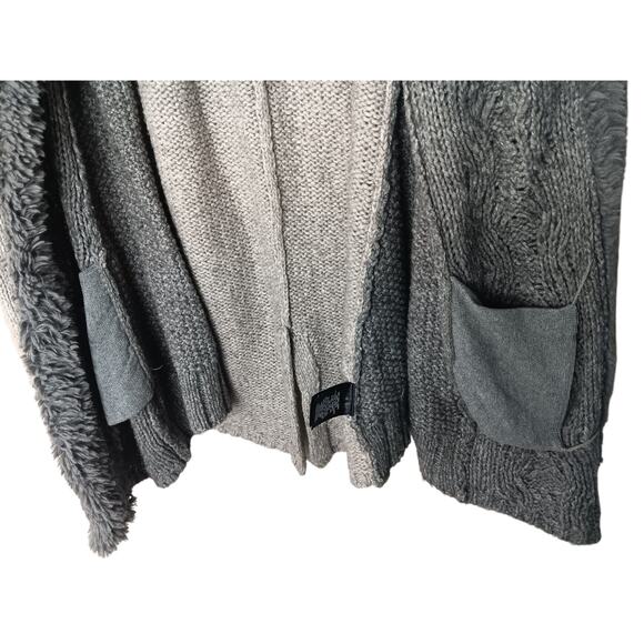 Anthropologie Sleeping On Snow Gray Cardigan Sweater Coat L Sherpa Lined - Picture 6 of 16